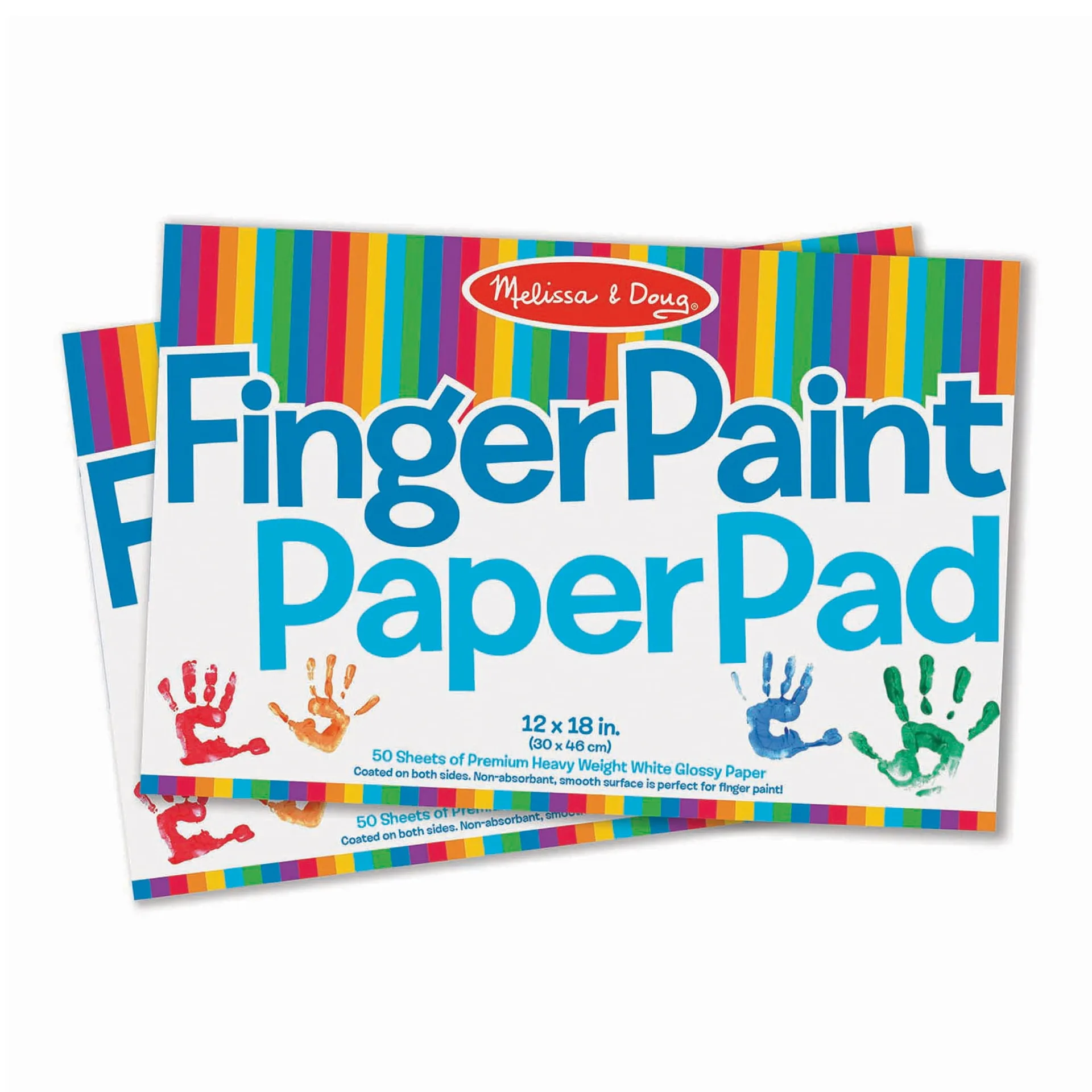 Melissa and Doug Finger Paint Paper Pad (12 x 18 inches) | 50 Sheets | 2-Pack | FSC Certified