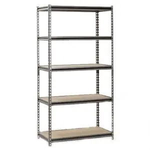 Muscle Rack 36W x 18D x 72H Steel Shelving | 800 lbs. Capacity per Shelf; Silver | Silver/Black | 36 W x 18 D x 72 H