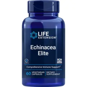 Life Extension Echinacea Elite | echinacea herb for immune support | dual-extracts | standardized formula | gluten-free | non-GMO | vegetarian | 60 capsules