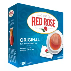 Red Rose Original Full Flavored Black Tea 8oz Box of 100 Tea Bags (Premium Edition)