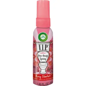 Air Wick V.I.P. Pre-Poop Toilet Spray | 1.85 Ounce (Travel Size) | Rosy Starlet Scent | up to 100 Uses | Contains Essential Oils