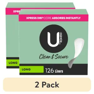 U by Kotex Clean and Secure Panty Liners | Light Absorbency | Regular Length | 516 Count (4 Packs of 129) (Packaging May Vary)