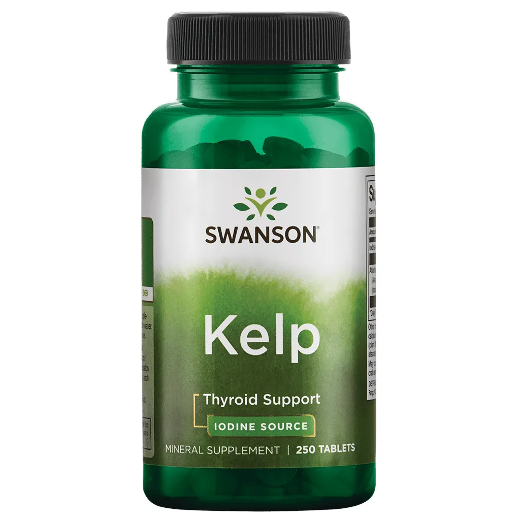 Swanson Atlantic Sea Kelp Iodine Source for Thyroid Support 225 Mcg 250 Tablets | 1 Pack