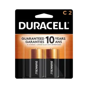 Duracell Coppertop C Batteries | 2 Count Pack | C Battery with Long-lasting Power | All-Purpose Alkaline C Battery for Household & Office Devices
