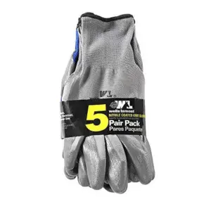 Nitrile Work Gloves | 5-Pair Pack | Large (Wells Lamont 580LA)