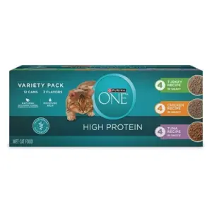 Purina ONE Natural | High Protein Wet Cat Food Variety Pack | Turkey | Chicken & Tuna | 12 Pack | 3 Ounce Cans