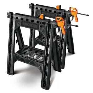 Worx WX065 Clamping Sawhorses with Bar Clamps (Premium Edition)