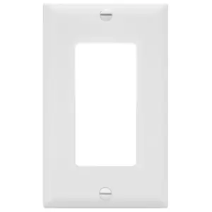 ENERLITES Decorator Light Switch / Receptacle Outlet Wall Plate | Glossy Finish | Size 1-Gang | Unbreakable Polycarbonate Thermoplastic | UL Listed | White