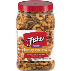 Fisher Snack Honey Roast Mixed Nuts | 24 Ounce Canister