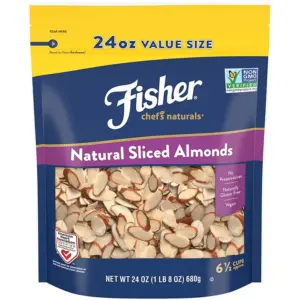Fisher Chef's Naturals Gluten Free | No Preservatives | Non-GMO Natural Sliced Almonds | 24 Ounce