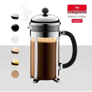 Bodum Chambord French Press Coffee Maker | 1 Liter | 34 Ounce | (8 Cup) | Chrome
