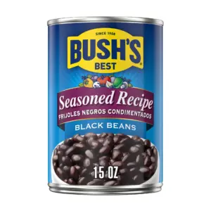 Bush's Seasoned Black Beans | Canned Black Beans | 15 Ounce Can | Single
