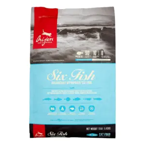 Orijen Six Fish Biologically Appropriate Fresh Fish and Sea Vegetables Dry Cat Food | 12 lb