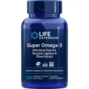 Life Extension Super Omega-3 EPA/DHA Fish Oil | Sesame Lignans and Olive Extract Heart Health | Brain Health | Inflammation Health Support | Gluten-Free | Enteric-Coated | Non-GMO | 120 Softgels