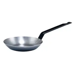 Winco CSFP-8 | 8-5/8-Inch French Style Fry Pan | Carbon Steel Frying Pan with Extra Long Solid Metal Handle