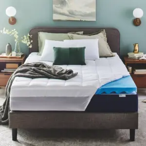 Sleep Innovations Memory Foam Mattress Topper | Twin | 4 Inch | Gel Dual Layer Plush
