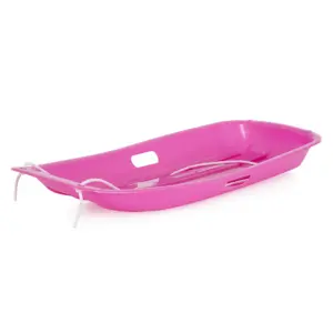 Slippery Racer Downhill Sprinter Kids Toddler Plastic Toboggan Snow Sled | Pink