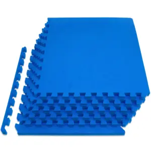 ProsourceFit Extra Thick Puzzle Exercise Mat 1 | EVA Foam Interlocking Tiles | Blue- 1-Inch | 24 Square Feet | 6 Tiles | BLUE 3