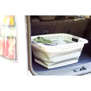 Camco Collapsible Utility Basket | Large | White/Gray