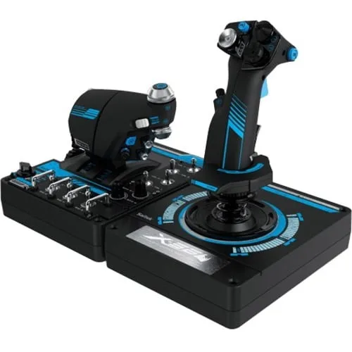 Logitech G X56 H.O.T.A.S Throttle & Joystick Flight Simulator Game Controller | 4 Spring Options | +189 Programmable Controls | RGB Lighting | 2x USB | PC | Black