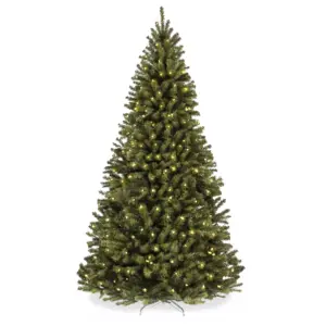 Best Choice Products 7.5ft Pre-Lit Spruce Artificial Christmas Tree w/ Easy Assembly | Metal Hinges and Foldable Base | 7.5'