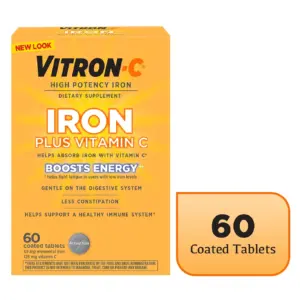 Vitron-C Iron Supplement | Immunity Support Iron Supplements with Vitamin C | 60 Count