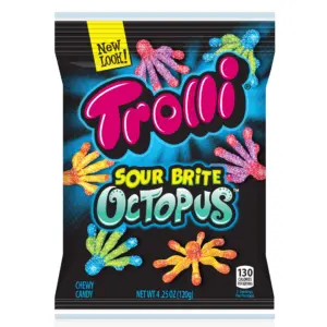 Trolli Sour Brite Octopus | Assorted Flavors 4.25 Ounce | Single