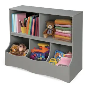 Badger Basket Child's Wooden Multi-Bin 41 gal Toy Storage Cube | White