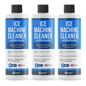 Essential Values 3-Pack Ice Machine Cleaner & Descaler | Concentrate Kitchen Cleaner Kit | Fragrance Free | 16 fl Ounce | 3 Count | Single | 3 Pack