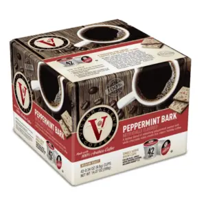 Victor Allen's Coffee Peppermint Bark | Medium Roast | 42 Count | Single Serve Coffee Pods for Keurig K-Cup Brewers | Peppermint Bark
