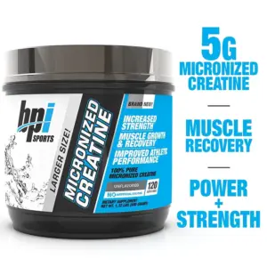 BPI Sports Micronized Creatine Powder | Unflavored | 120 Servings