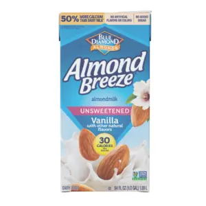 Almond Breeze Shelf-Stable Unsweetened Vanilla Almond Milk | 64 Ounce Can | Single