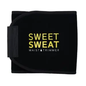 Sports Research Sweet Sweat Premium Waist Trimmer & Sauna Belt for Men & Women | Medium | Black & Yellow | M