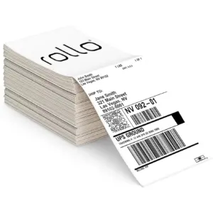 Rollo Direct Thermal Shipping Labels | Genuine 4x6 Thermal Rollo Labels Fanfold | Perforated & Strong Adhesive (500 Pack)