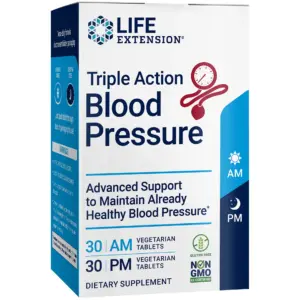 Life Extension Triple Action Blood Pressure | Healthy blood pressure support | flavonoid | quercetin | Gluten-Free | Non-GMO | 30 AM Vegetarian Tablets | 30 PM Vegetarian Tablets