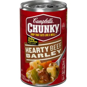 Campbell's Chunky Soup | Ready to Serve Hearty Beef & Barley Soup | 18.8 Ounce Can