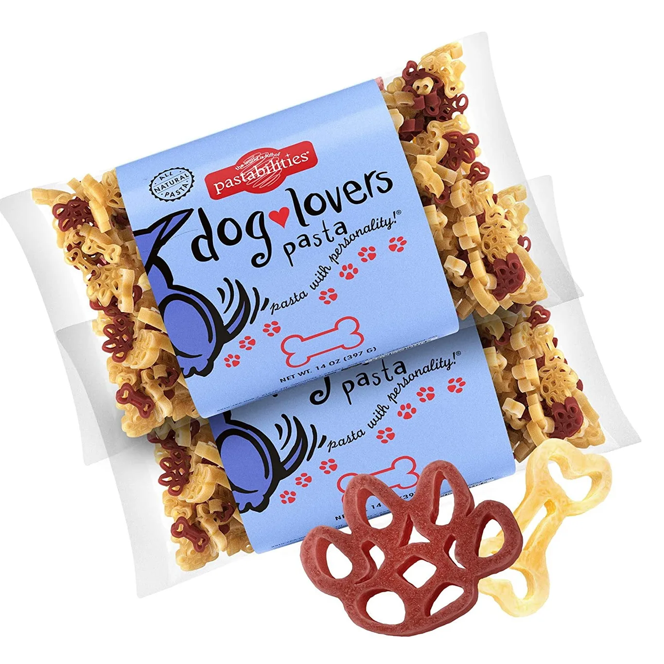 Pastabilities Dog Lovers Pasta | Fun Shaped Noodles for Kids | Non-GMO Natural Wheat Pasta 14 Ounce 2 Pack | Dog Lovers Pasta 2 Pack