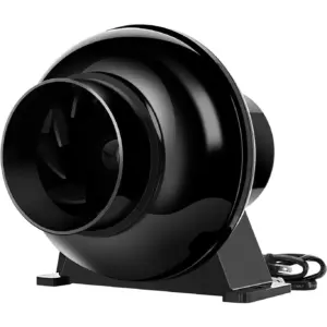 iPower 4 inch 195 CFM Inline Duct Ventilation Fan Air Circulation Vent Blower for Grow Tent | 4 Lite | Black | 1-Pack
