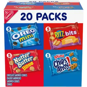 Nabisco Classic Mix Variety Pack | OREO | CHIPS AHOY! | Nutter Butter | RITZ Bits Cheese | 20 Snack Packs