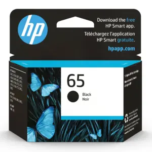 HP 65 Black Ink Cartridge | 120 Pages | (N9K02AN#140) | 1 | Black-Blue
