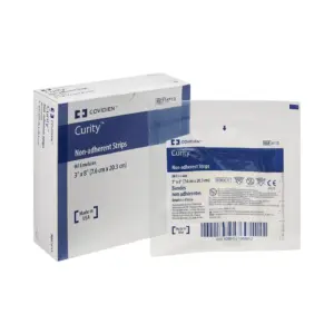 Curity Non-Adhering Strip | Sterile | Oil Emulsion Impregnated Dressing | 3 Inch x 8 Inch | 24 Count | 6 Packs | 144 Total