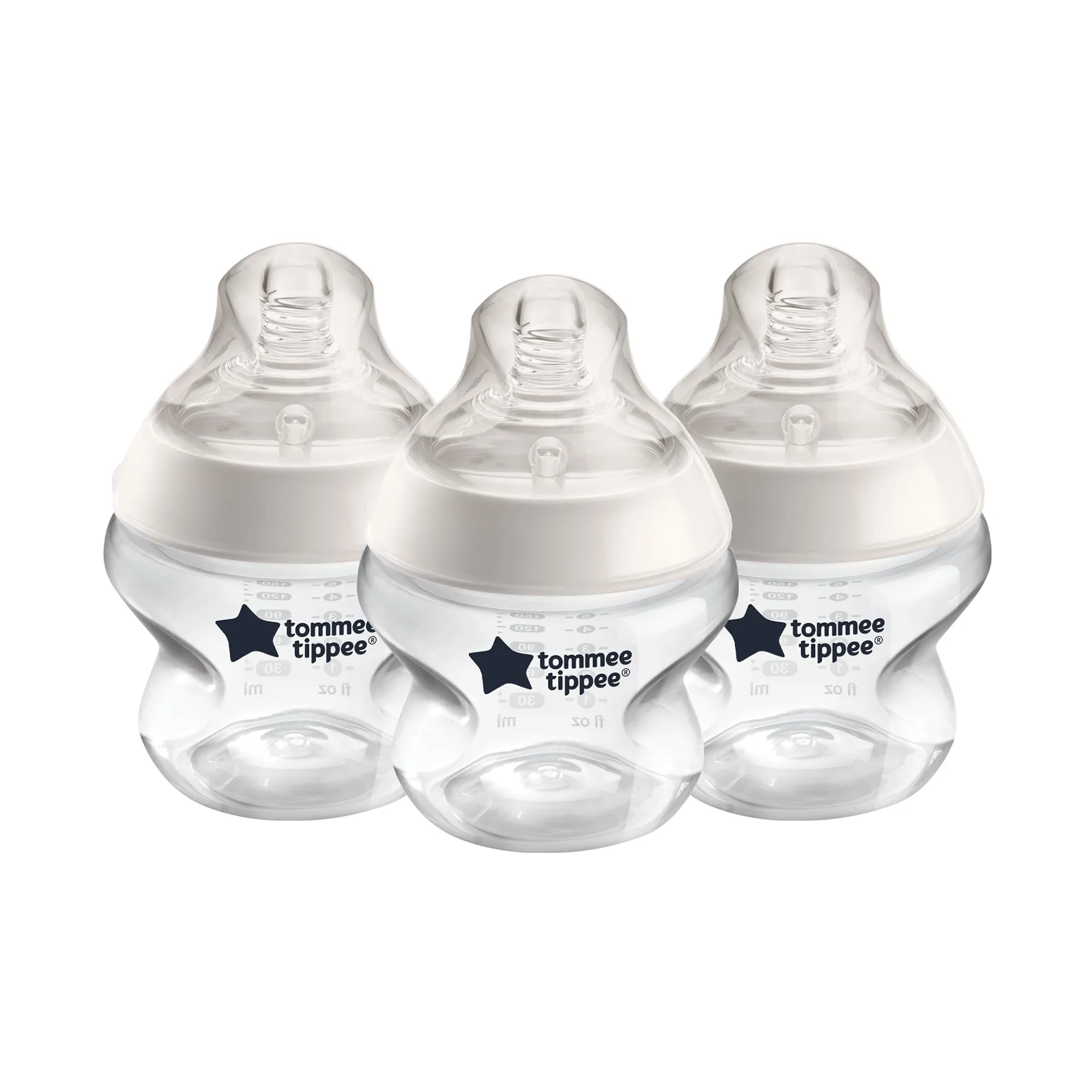 Tommee Tippee Closer to Nature Baby Bottles (5oz | 3 Count) | Extra Slow Flow Nipple with Anti-Colic Valve