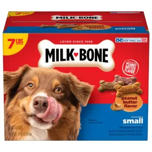 Milk Bone Peanut Butter Flavor Naturally and Artificially Flavored Dog Biscuits | Crunchy Dog Treats | 7 lbs