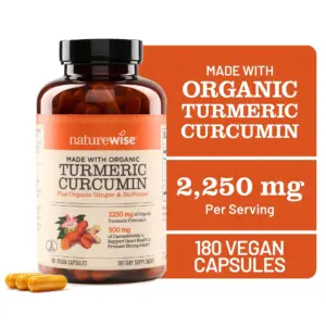 NatureWise Curcumin Turmeric 2250mg + Black Pepper and Ginger | 90 Capsules[30-Day Supply] | 90 Count (Pack of 1)