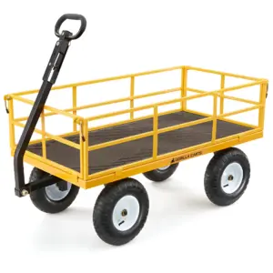 Gorilla Carts Heavy Duty Utility Cart | 1200 lb Garden Wagon for Outdoor Use | Yellow