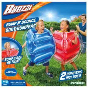 Banzai Bump N Bounce Plastic Body Bumpers Inch Red and Blue | 2 Bumpers | Kids Toy | 4+ | 1