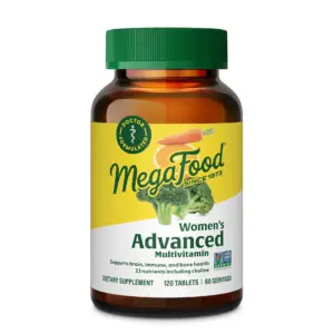 MegaFood Women's Advanced Multivitamin | Iron | Choline | Vitamin D3 | C and Zinc | 30 Servings | 60 Tablets
