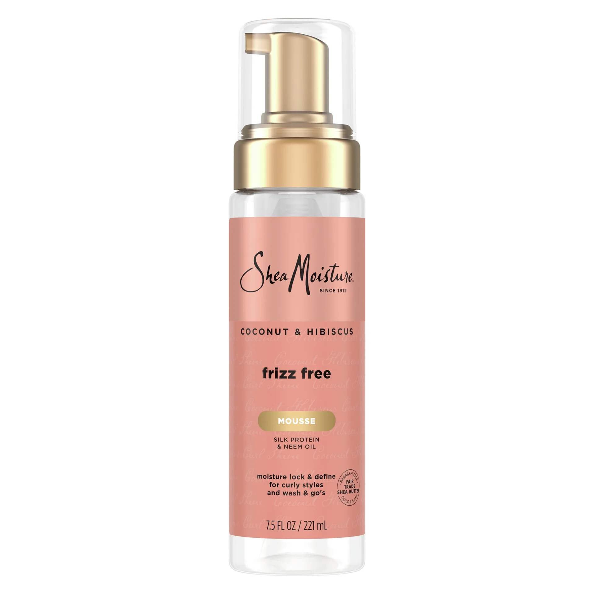 SheaMoisture Curl Mousse Coconut and Hibiscus Frizz Control Hair Styling Mousse with Shea Butter | 7.5 Ounce
