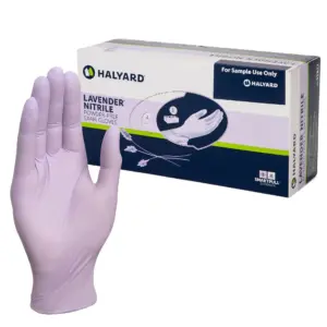HALYARD LAVENDER NITRILE Exam Gloves | Powder-Free | Non-Sterile | 3.1 mil | 9.5 Inches | Medium | 52818 (Box of 250) | M