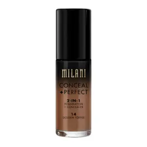 Milani Conceal + Perfect Base de Maquillaje 2 en 1 + Corrector | Caramelo Dorado | Golden Toffee